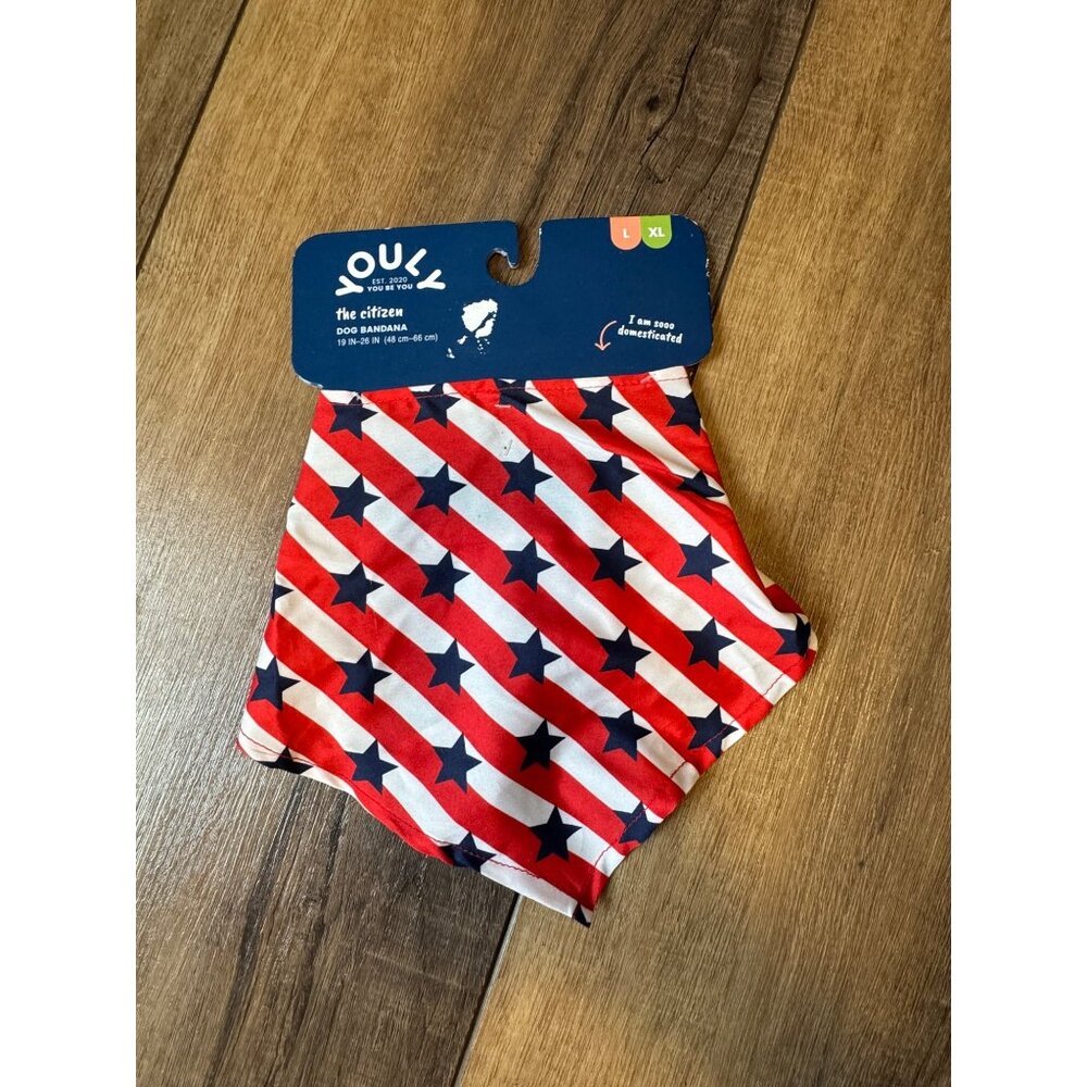 $4 WHEN BUNDLED Patriotic Red White Blue American Flag Dog Bandana L/XL - Picture 3 of 9